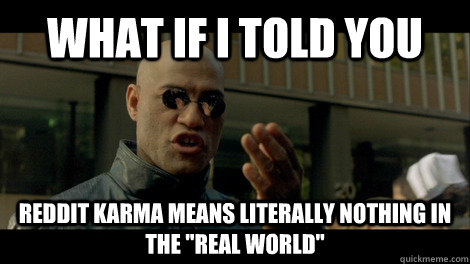 What if i told you reddit karma means literally nothing in the 