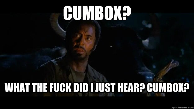 Cumbox? What the fuck did I just hear? Cumbox? - Cumbox? What the fuck did I just hear? Cumbox?  Tropic Thunder Kirk Lazarus