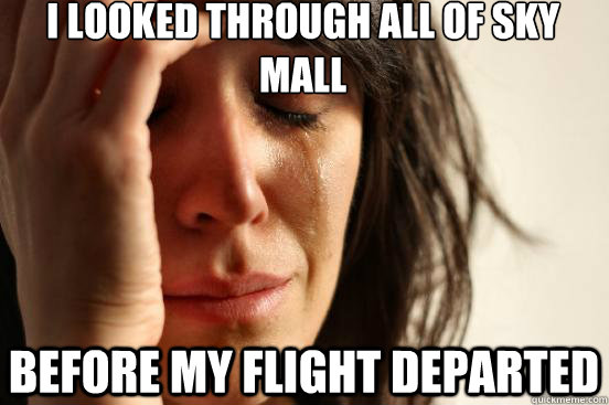 I looked through all of Sky mall before my flight departed  First World Problems