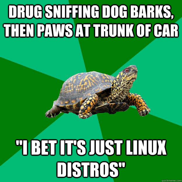 Drug sniffing dog barks, then paws at trunk of car 