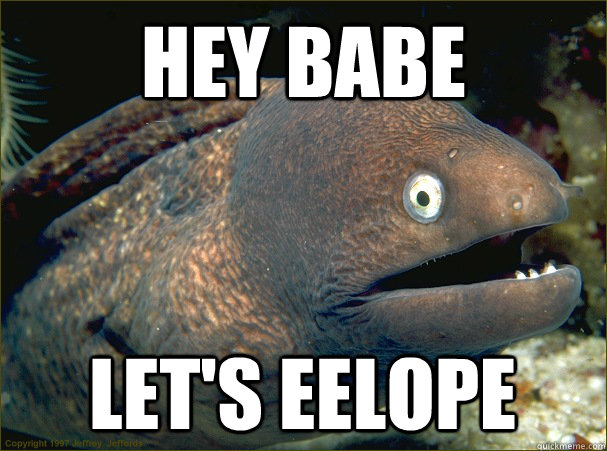 Hey babe Let's eelope  Bad Joke Eel