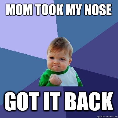 Mom took My Nose Got it back - Mom took My Nose Got it back  Success Kid