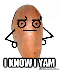  I know I Yam -  I know I Yam  Sick of Puns