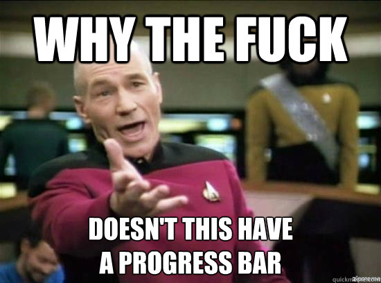 Why the fuck doesn't this have 
a progress bar  Annoyed Picard HD
