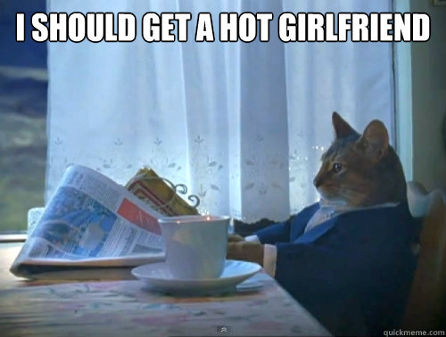 I should get a hot girlfriend   The One Percent Cat