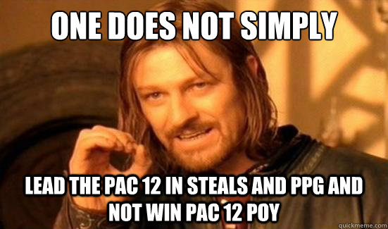 One Does Not Simply lead the pac 12 in steals and ppg and not win pac 12 poy  Boromir
