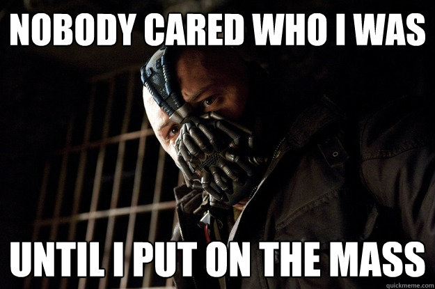 Nobody cared who I was Until I put on the mass  Angry Bane
