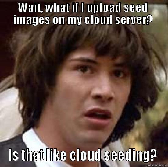WAIT, WHAT IF I UPLOAD SEED IMAGES ON MY CLOUD SERVER? IS THAT LIKE CLOUD SEEDING? conspiracy keanu