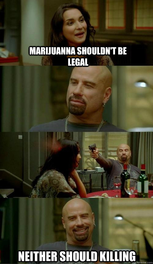 Marijuanna shouldn't be legal neither should killing  Skinhead John