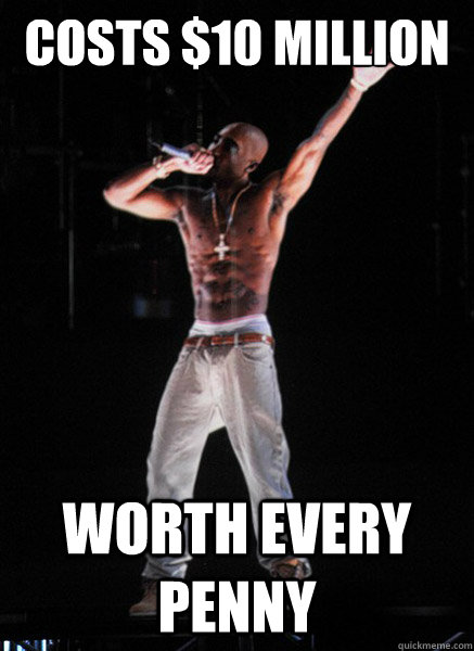 Costs $10 Million Worth every penny - Costs $10 Million Worth every penny  Tupac Hologram