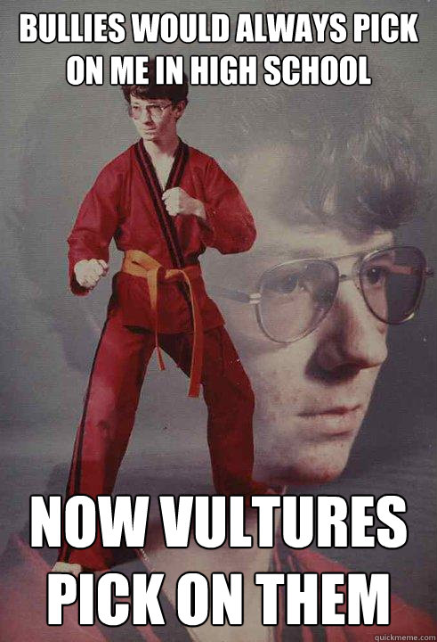 Bullies would always pick on me in high school now vultures pick on them  Karate Kyle