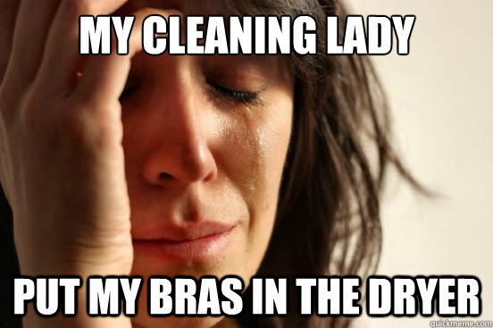 My cleaning lady put my bras in the dryer  First World Problems