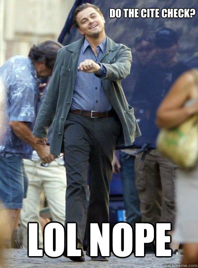 Do the cite check? LOL NOPE  Leonardo DiHapprio