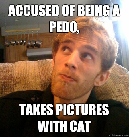 Accused of being a pedo, takes pictures with cat  