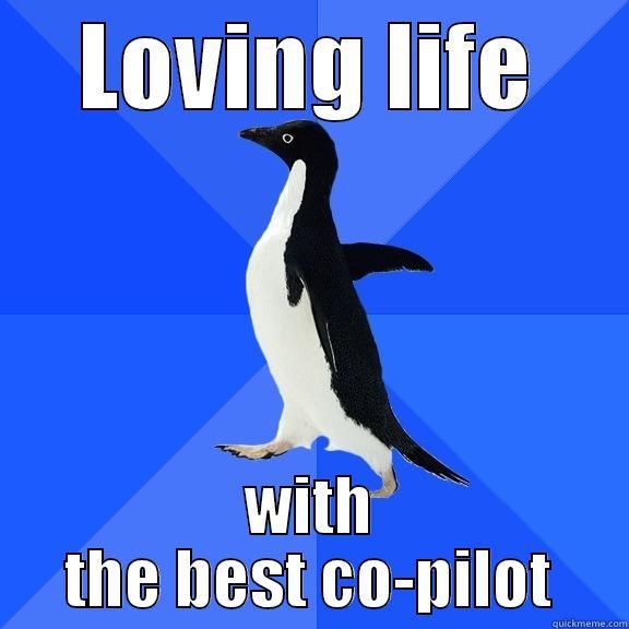 LOVING LIFE WITH THE BEST CO-PILOT Socially Awkward Penguin