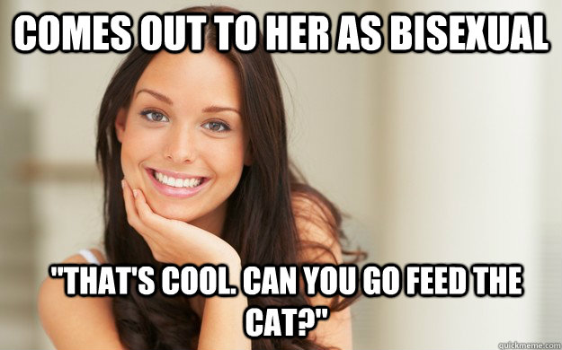 Comes out to her as bisexual 