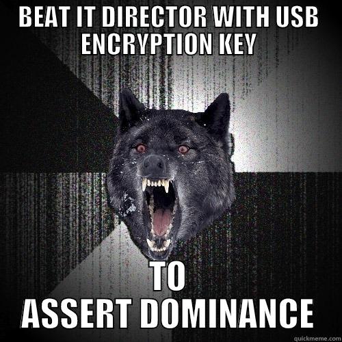 BEAT IT DIRECTOR WITH USB ENCRYPTION KEY TO ASSERT DOMINANCE Insanity Wolf