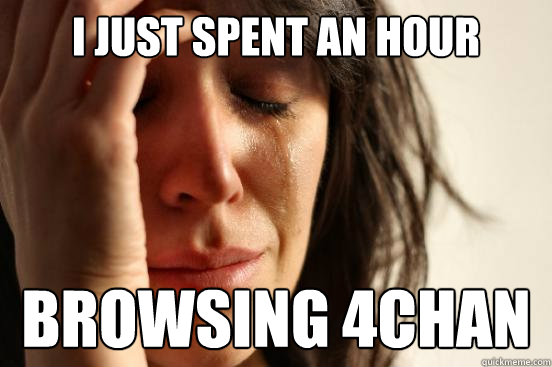 I just spent an hour browsing 4chan  First World Problems