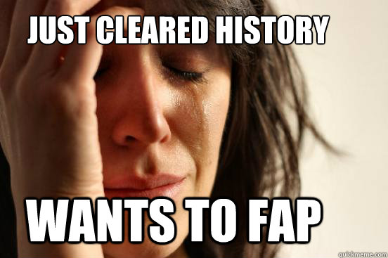 Just cleared history Wants to fap   First World Problems