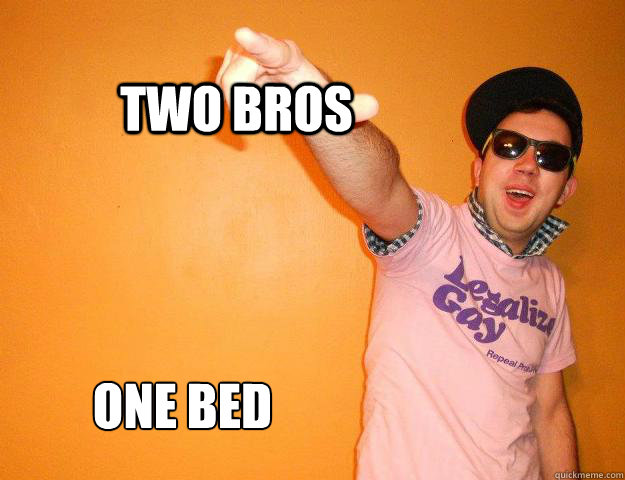 Two bros  one bed  Gay Bro