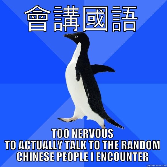 會講國語 TOO NERVOUS TO ACTUALLY TALK TO THE RANDOM CHINESE PEOPLE I ENCOUNTER Socially Awkward Penguin