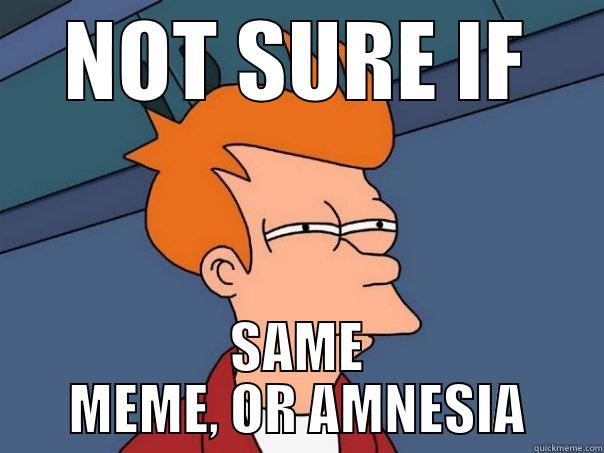 NOT SURE IF SAME MEME, OR AMNESIA Futurama Fry