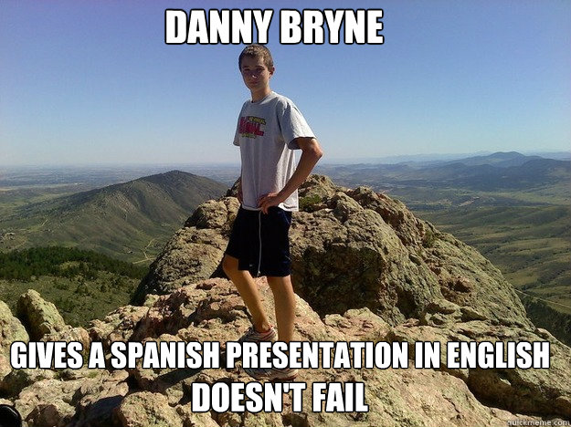 Danny Bryne Gives a Spanish Presentation in English Doesn't Fail  