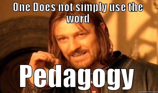 ONE DOES NOT SIMPLY USE THE WORD PEDAGOGY Boromir
