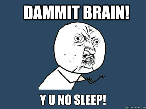 Dammit brain! y u no sleep!  Y U No