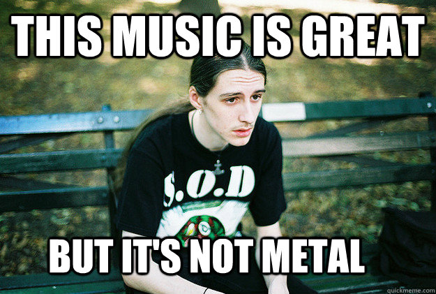 This music is great but it's not metal  First World Metal Problems