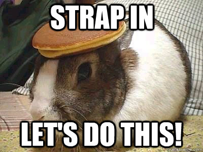 strap in let's do this!  Pancake Rabbit