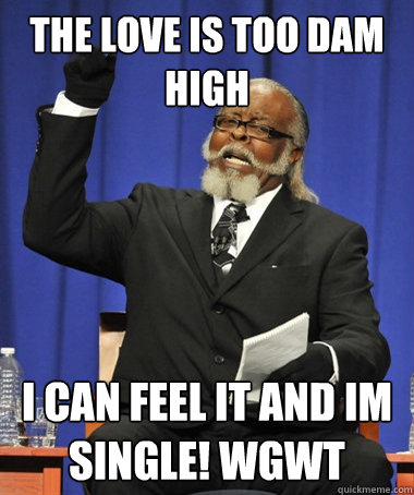 THE LOVE is too dam high I can feel it and im single! wgwt  The Rent Is Too Damn High