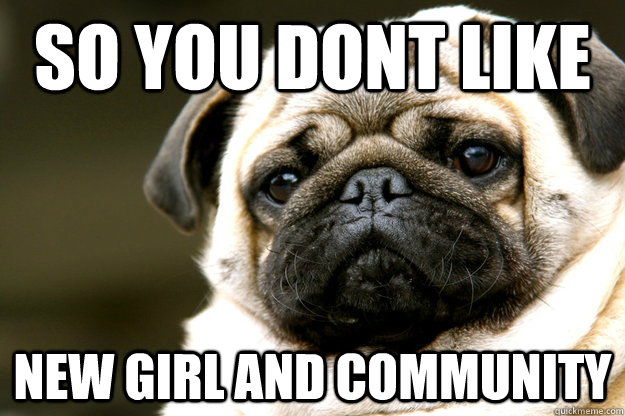 so you dont like  new girl and community - so you dont like  new girl and community  mad pug