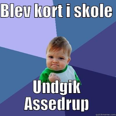 BLEV KØRT I SKOLE  UNDGIK ASSEDRUP Success Kid