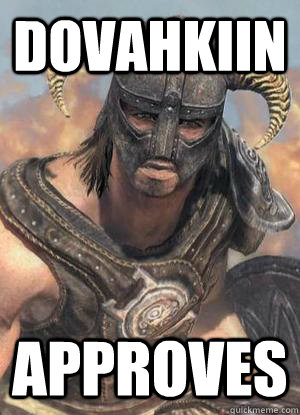 Dovahkiin approves  Scumbag low lvl Dovahkiin