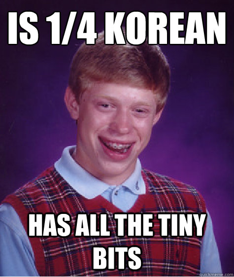 Is 1/4 Korean Has all the tiny bits  Bad Luck Brian