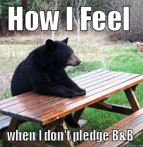 HOW I FEEL WHEN I DON'T PLEDGE B&B Misc