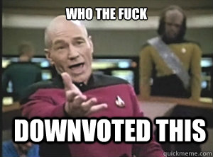 who the fuck downvoted this  Annoyed Picard