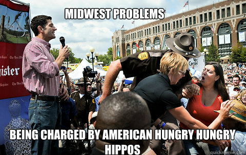 Midwest Problems Being charged by American Hungry Hungry Hippos  