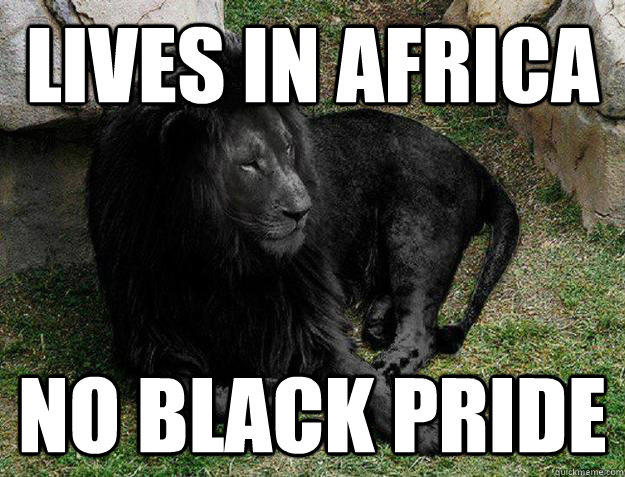 Lives in Africa No Black pride - Lives in Africa No Black pride  Black Lion Problems