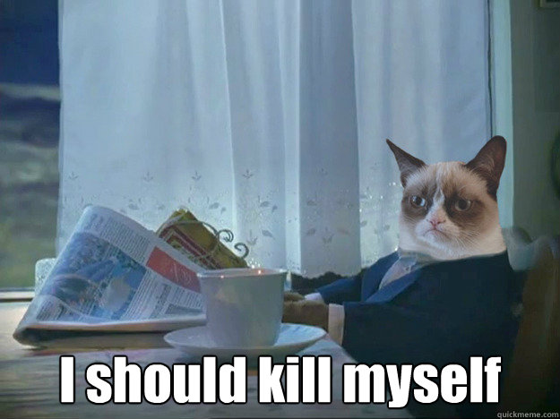  I should kill myself -  I should kill myself  Grumpy Cat Thoughts