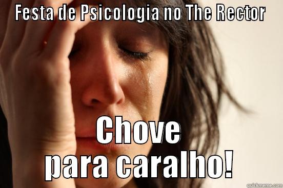 FESTA DE PSICOLOGIA NO THE RECTOR CHOVE PARA CARALHO! First World Problems