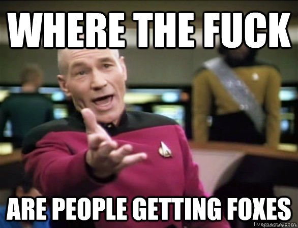 Where the fuck are people getting foxes  Annoyed Picard HD