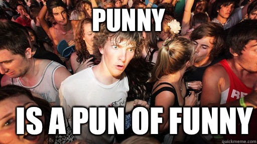 Punny Is a pun of funny  Sudden Clarity Clarence