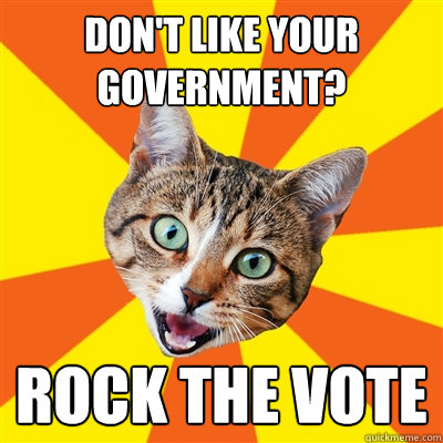Don't like your government? ROCK the vote  Bad Advice Cat