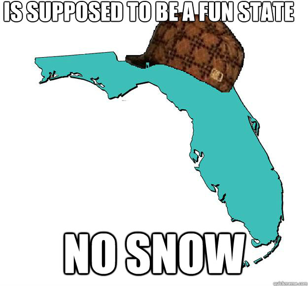 Is supposed to be a fun state No snow  Scumbag Florida