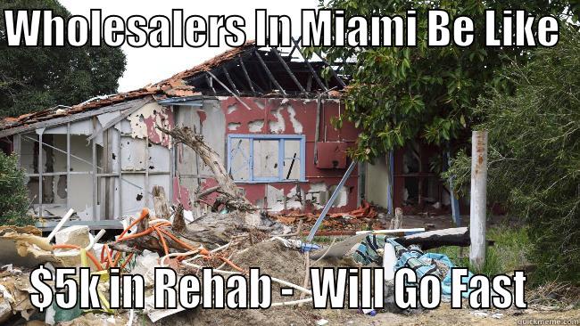 305 Real Estate Investing - WHOLESALERS IN MIAMI BE LIKE   $5K IN REHAB -  WILL GO FAST   Misc