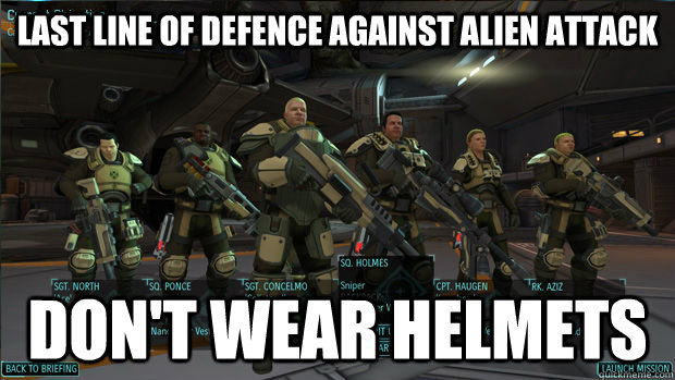 Last line of defence against alien attack don't wear helmets  