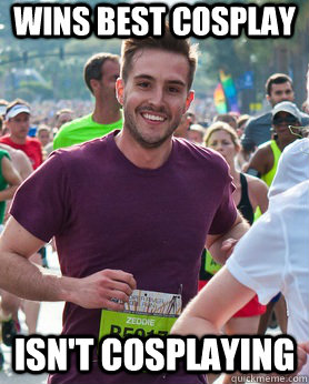wins best cosplay isn't cosplaying  Ridiculously photogenic guy
