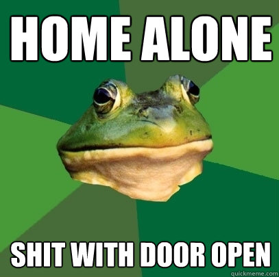Home Alone Shit With Door Open  Foul Bachelor Frog